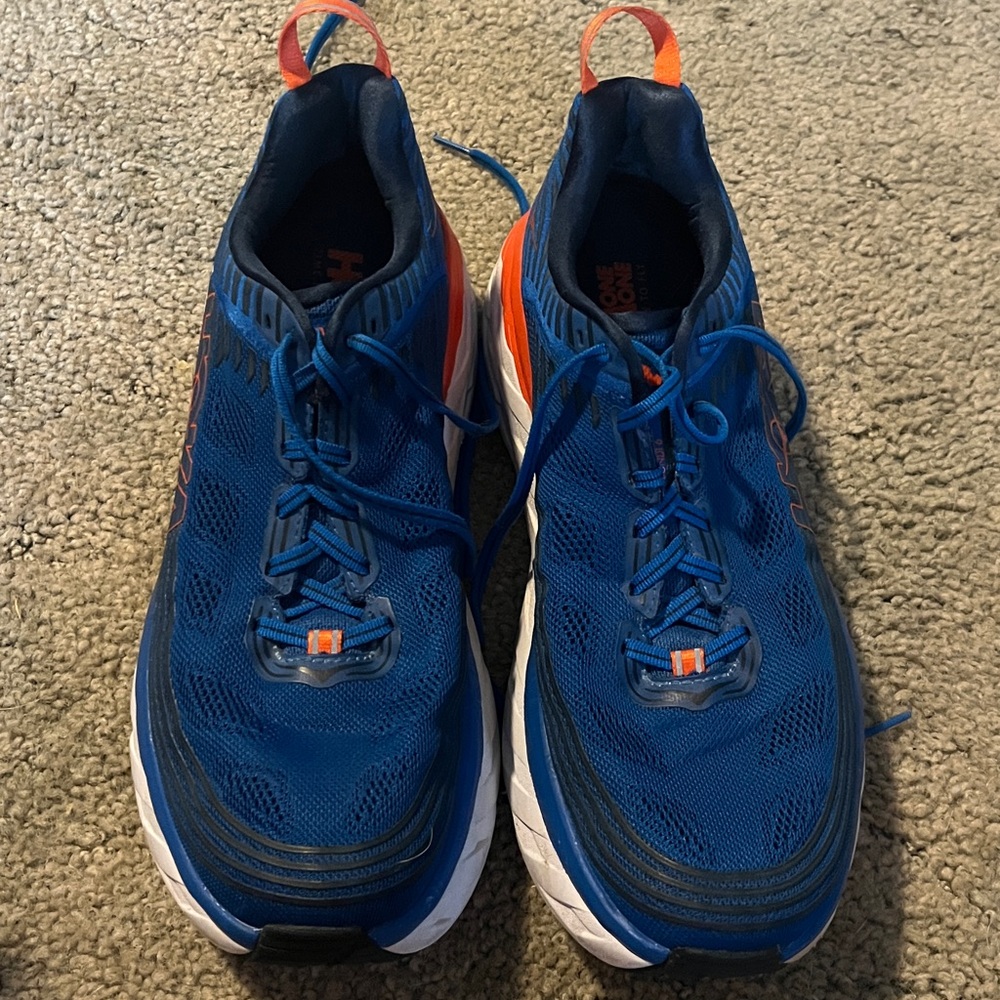 Hoka One One Blue and Orange Sneakers